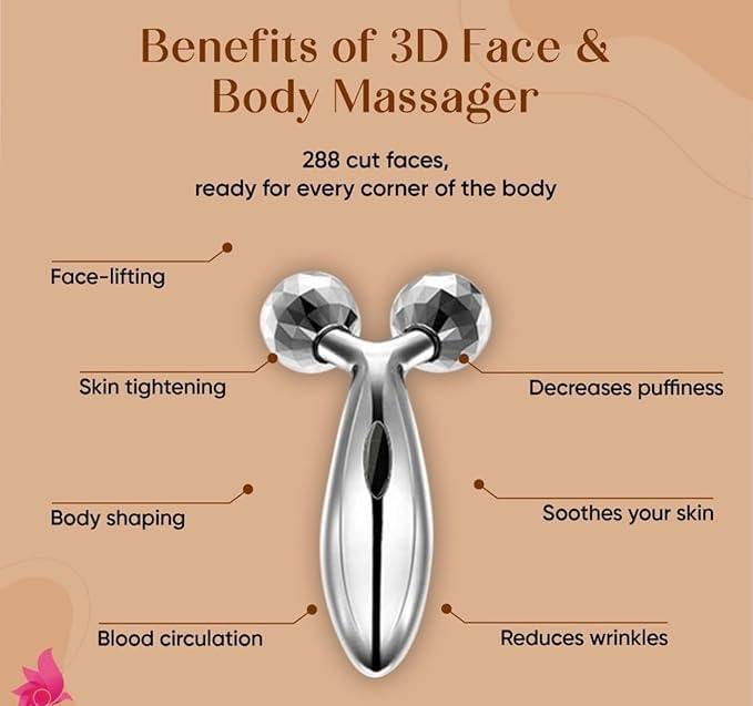 TrueBucks 3D Face & Body 360° Rotating Manual Massager Roller - Skin Lifting Wrinkle Remover Facial Massager (Silver) TrueBucks 3D Face & Body 360° Rotating Manual Massager Roller - Skin Lifting Wrinkle Remover Facial Massager (Silver)