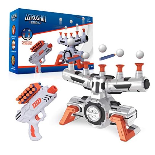 USA Toyz Astroshot Zero G Shooting Game - Nerf Compatible Floating Hovering Ball Targets for Shooting with 1 Foam Blaster Toy Gun, 10 Floating Ball Gun Targets, 12 Foam Darts, and 1 Foam Dart Holder