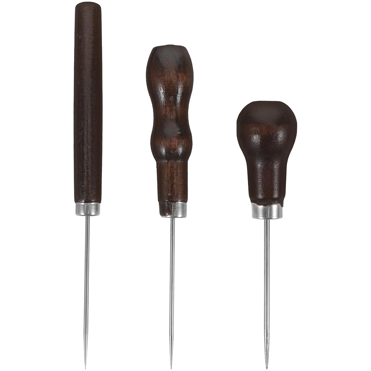 3pcs Sewing Awl Leather Hole Starter Tool with Wooden Handle