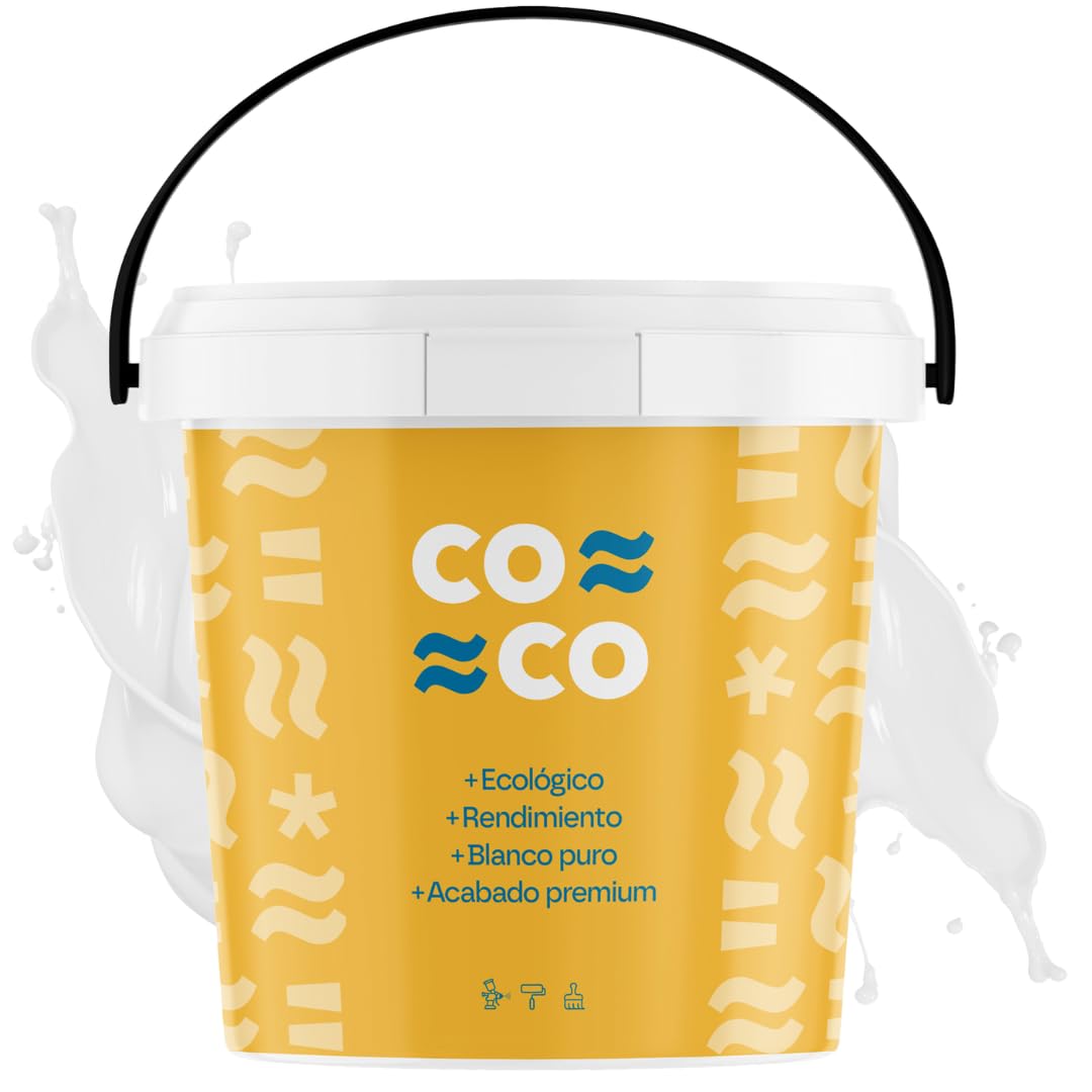 PINTURAS ECU - Pintura blanca mate INTERIOR 17KG/10L - Pintura lavable de gran durabilidad y cubrición - Pintura Plástica de acabado profesional - Textura Lisa - Ideal para paredes y techos