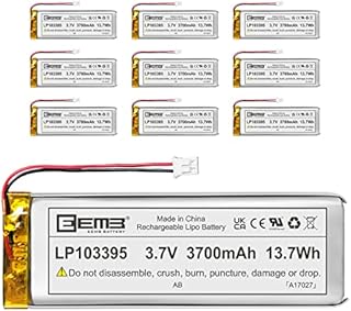 10 X EEMB 3.7V 3700mAh 103395 akumulator Lipo Akumulator litowy polimerowy ze złączem JST - Upewnij się, że polaryzacja urządzenia pasuje do akumulatora przed zakupem!!!