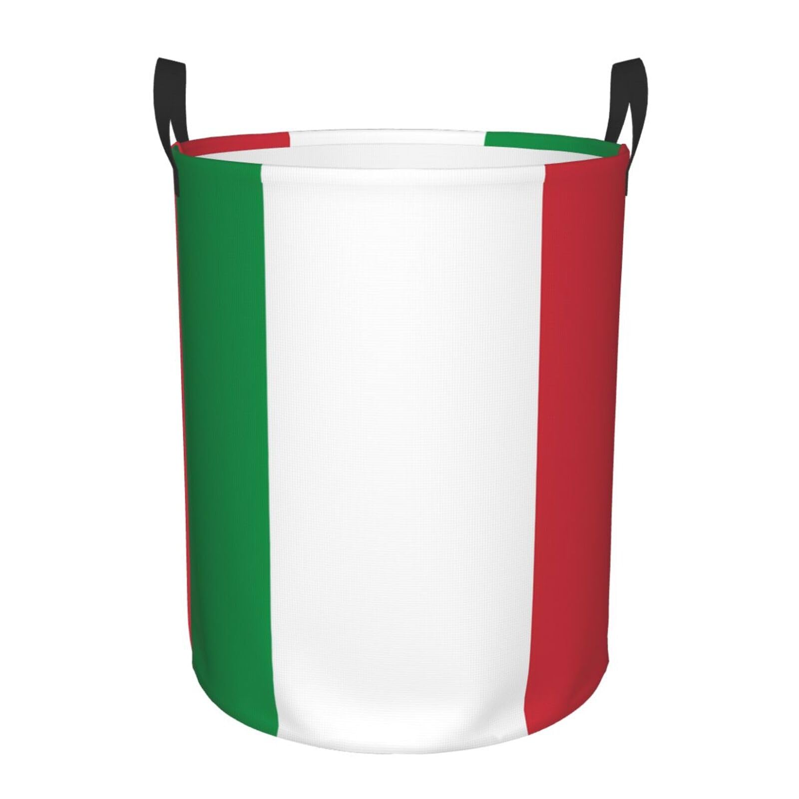 M Circular Hamper – Collapsible Italian flag Print Laundry Basket