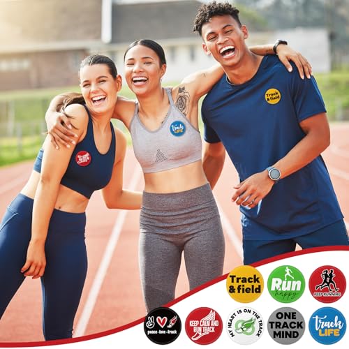 Huquary 80 Pcs Track and Field Pins, 20 Designs Cross Country Running Button Pins, Durable Tinplate Sport Lapel for Team Runners Backpacks Jackets Hats, Sports Gift for Athletes - Thumbnail 4