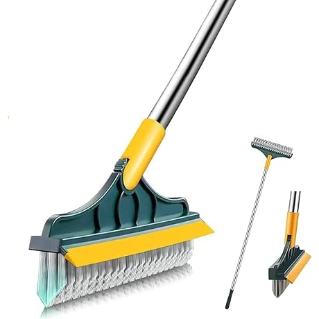 2-in-1 Floor Brush and Scrubber with 120Degree Rotating Head