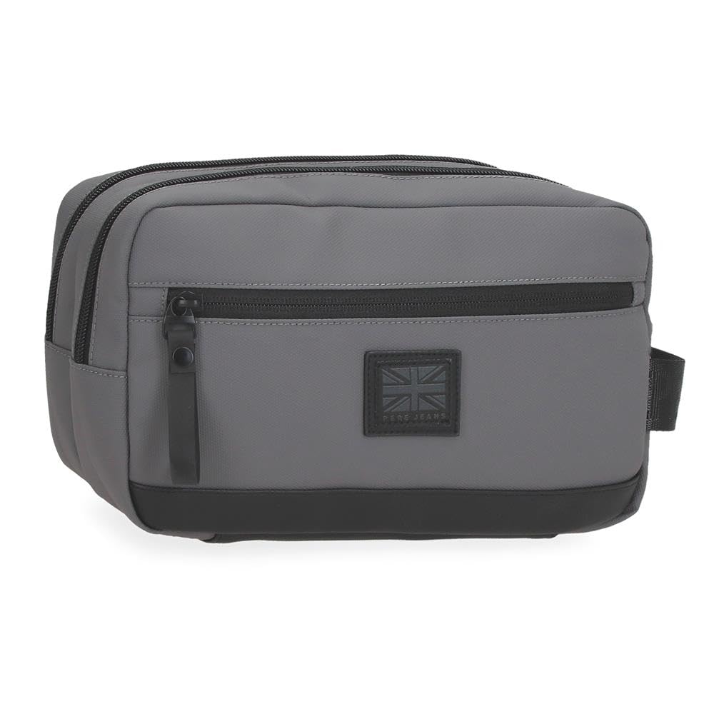Pepe Jeans Hoxton Nececer Adaptacyjny Szary 26x16x12 cm Poliester i PU by Joumma Bags, Szary, Talla única, Adaptacyjna kosmetyczka
