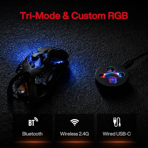 Image of AM Infinity 49g Ultra Lightweight Wireless Gaming Mouse with PAW3950 Sensor | 8K Polling 30K DPI Anti-Double Click Optical-Micro Switche Hot-Swap Battery Tri-Mode RGB Low Latency FPS Mouse for PC Gaming