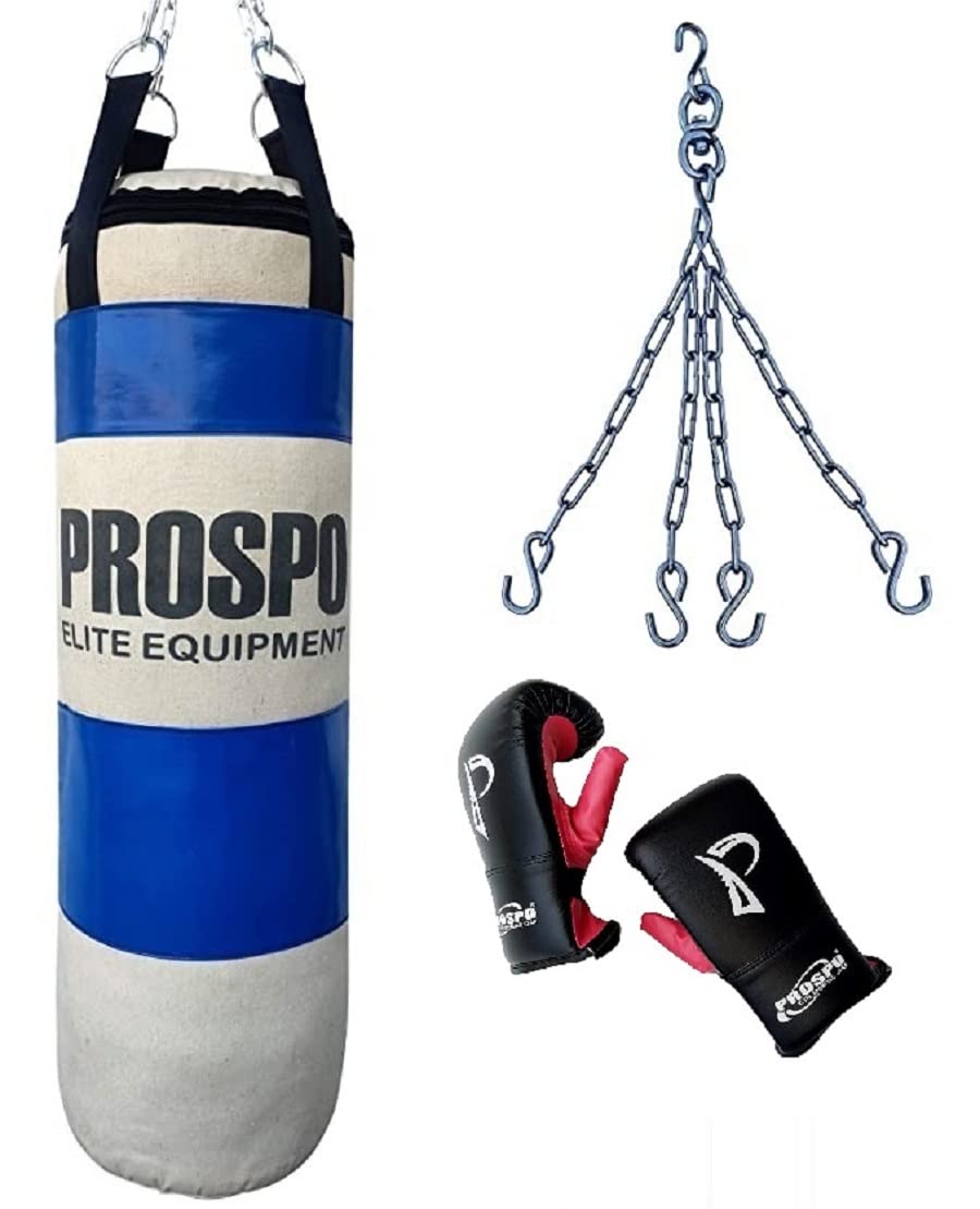 Prospo 36 inch Filled Canvas Punching Bag (Blue), with chain and Punching glove (Free Size), and Home Gym Set Boxing Kit for Men, Boxing Kit for Youth, Boxing Set for Men, 36 Filled bag (Blue), Chain and punching glove (free size) (B0BL39CM7X) Amazon Price History, Amazon Price Tracker