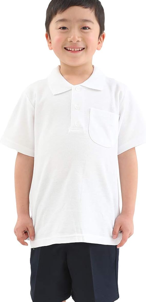 Amazon 男の子 ポロシャツ 白 吸汗 速乾 半袖 制服 キッズ 小学生 ベーシック ポロシャツ 通販