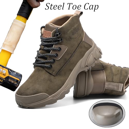 Image of Nutropa Steel Toe Boots for Men Women, Lightweight Work & Safety Shoes Outdoor Protection Footwear Puncture Proof Industrial and Construction Shoes