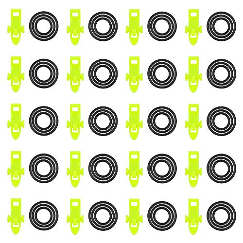 FISHNU Ultimate Fishing Hooks Keeper Set - 20pc Lure Bait Holders with Elastic Rings - Rod Protection & Tangle-Free Fishing Experience (Green)