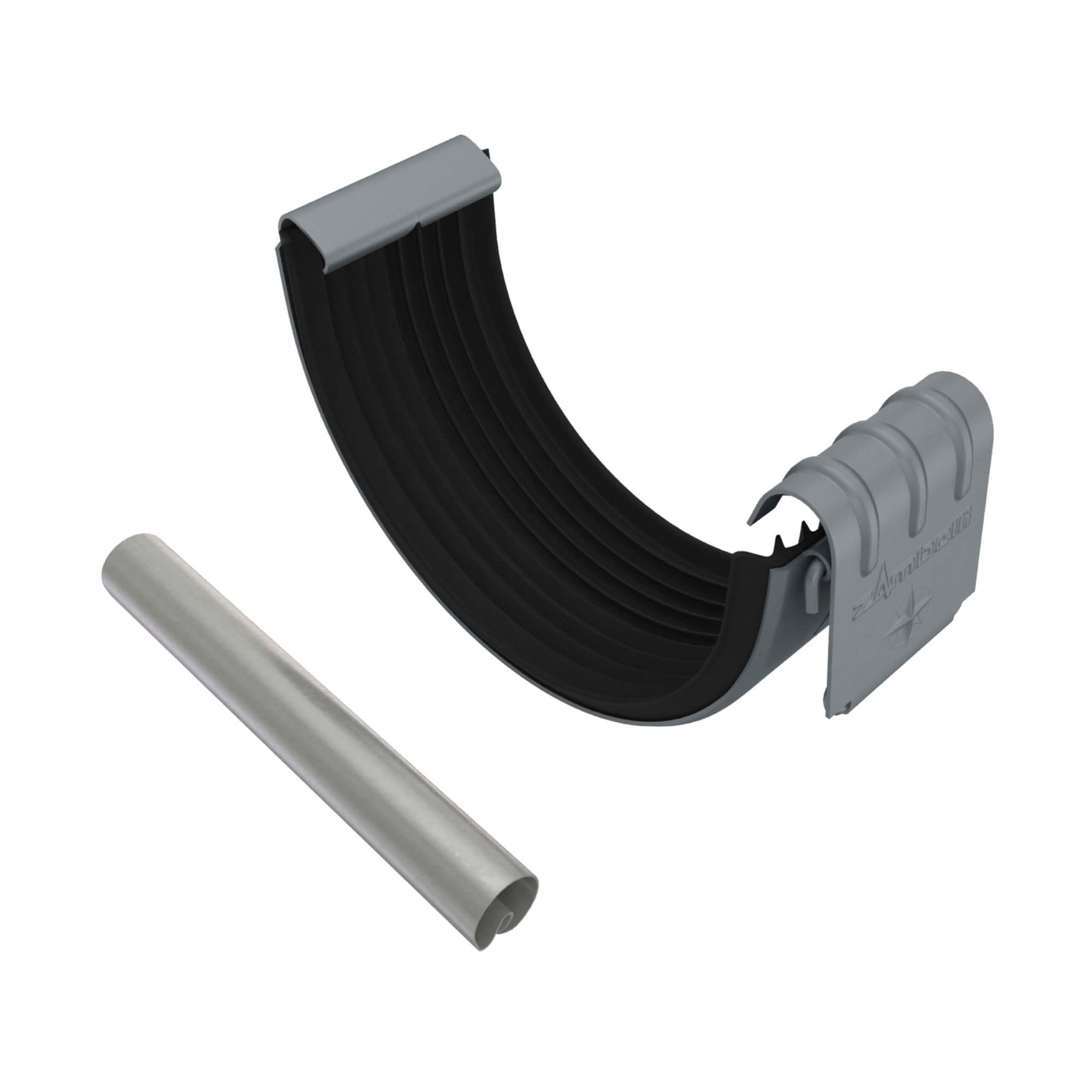 ZAMBELLI Raccord Gouttière Zinc 105cm Anthracite, Demi-​Ronde, Étanchéité Fiable