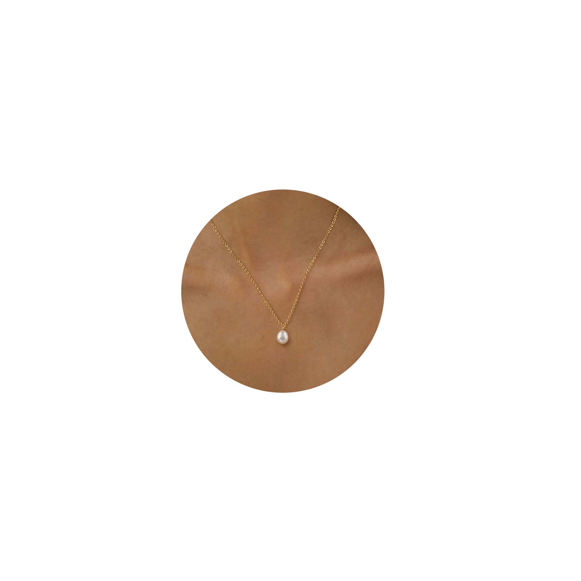TewikyPearl Necklaces for Women, Dainty Gold Necklace 14k Gold Plated Single Pearl Necklace Simple Pearl Choker Necklaces for Women Trendy Cute Gold Necklace Jewelry for Women