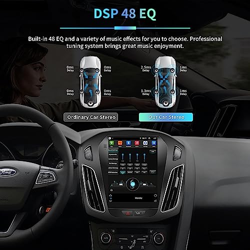 Upgrade 4GB+32GB Android13 Car Stereo Radio for Ford Focus 2012-2018 Wireless CarPlay & Andriod Auto 10.4 Inch Touch Screen Android Car Radio with GPS Navigation Bluetooth 5GWiFi Backup Camera