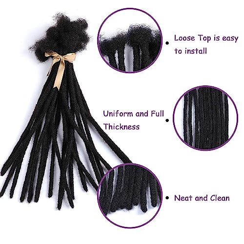 TAOYEMY Dresdlock Extension 12 inch 100% Real Human Hair Afro Kinky 30 Strands Dreadlock Extensions for Man/Women (12 inch, 1B) - Image 3