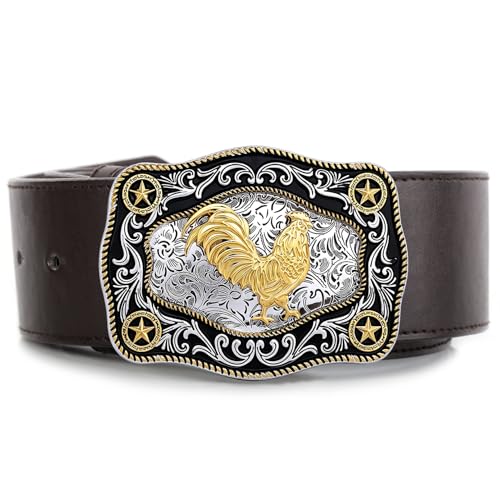 Image of Cowboy Belt Buckle for Men Western Cowgirl Rodeo Longhorn Bull Belt Buckles
