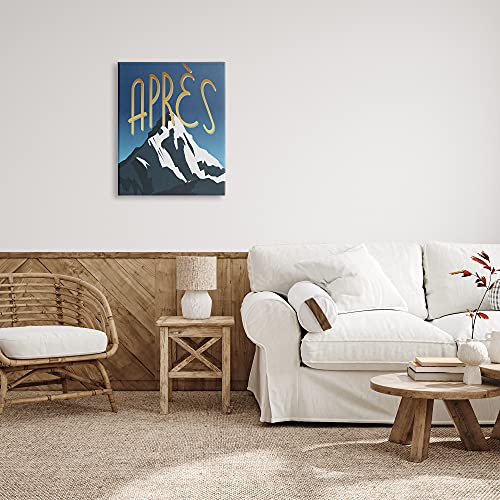 Image of 'Apres Mountain Ski Sport Winter Landmark Blue'| Canvas Art | Stupell Industries | 24 x 30 Inches, Easy to Hang and Sturdy, Made in USA, by Lil' Rue