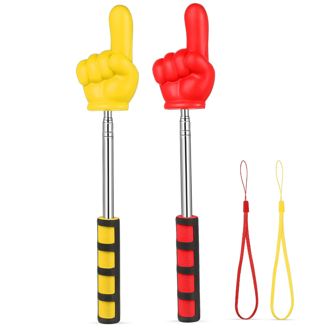 ULTECHNOVO 2Pcs Extendable Hand Pointer Sticks with Soft Ergonomic Handles Retractable Presentation Pointers for Classroom Teaching and Business Use
