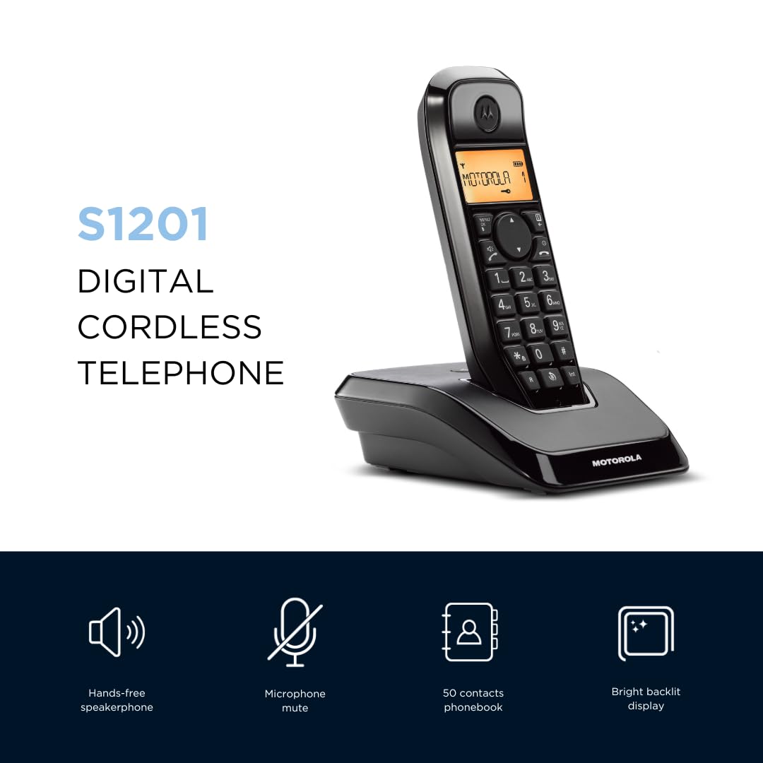 Téléphone Fixe DECT Motorola C1001CBW+ – Blocage Appels, Mains-Libres, Grand Répertoire, Blanc