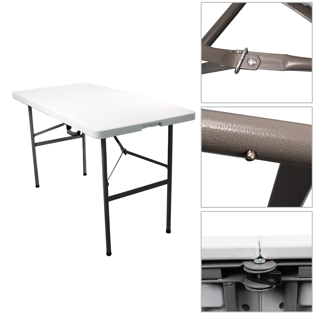 4ft Portable Folding Plastic Table – Indoor/Outdoor Picnic, Camping, Or Party Dining!