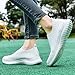 TIOSEBON Women's Walking Shoes Lightweight Mesh Slip-on- Breathable Running Sneakers 7.5 US All White