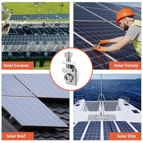 10 Stück Solarpanel Erdungsclips,Solarpanel Erdungsklemme Solarmodul Halterung Erdungsklemme für PV Modul Solarmodul Halterung Aluminium PV Anlage Solaranlage für Dach Balkonkraftwerk