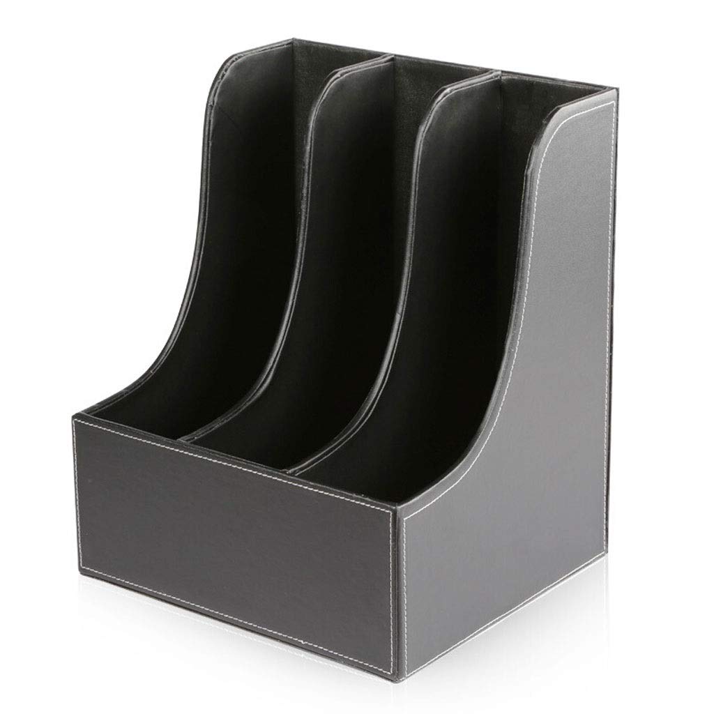 Rack documenti desktop verticale - File a tre colonneLeather Office Supplies Sorter per un'efficiente archiviazione di aree di lavoro e nizzazione aziendale