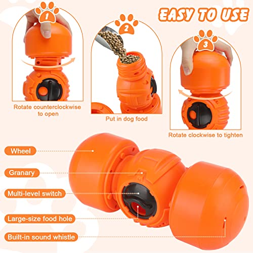 Shtalhst Dog Puzzle Toys, Interactive Dog Toys With Adjustable Treat Dispensing Dog Toys, Dog Chase Toy Intelligence Talking Giggle Squeaky For Medium/Large Dogs (Orange) #TOP4