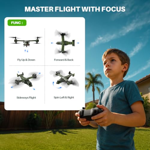 Image of SYMA X550 RC Plane, 4CH Tiltrotor for Kids & Beginners, Stunt Flight