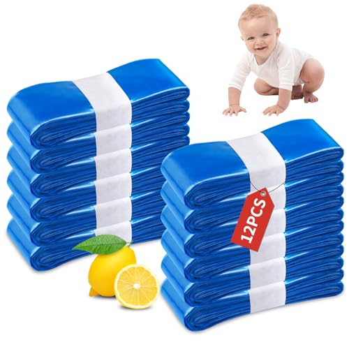 12 pezzi cassetta di ricarica per pannolini, sacchetti di ricarica per pannolini, antiodore, ottima tenuta e resistenza