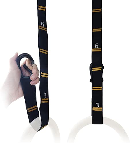 Adjustable Numbered Straps for Gymnastic Rings & Pull Up Handles,
