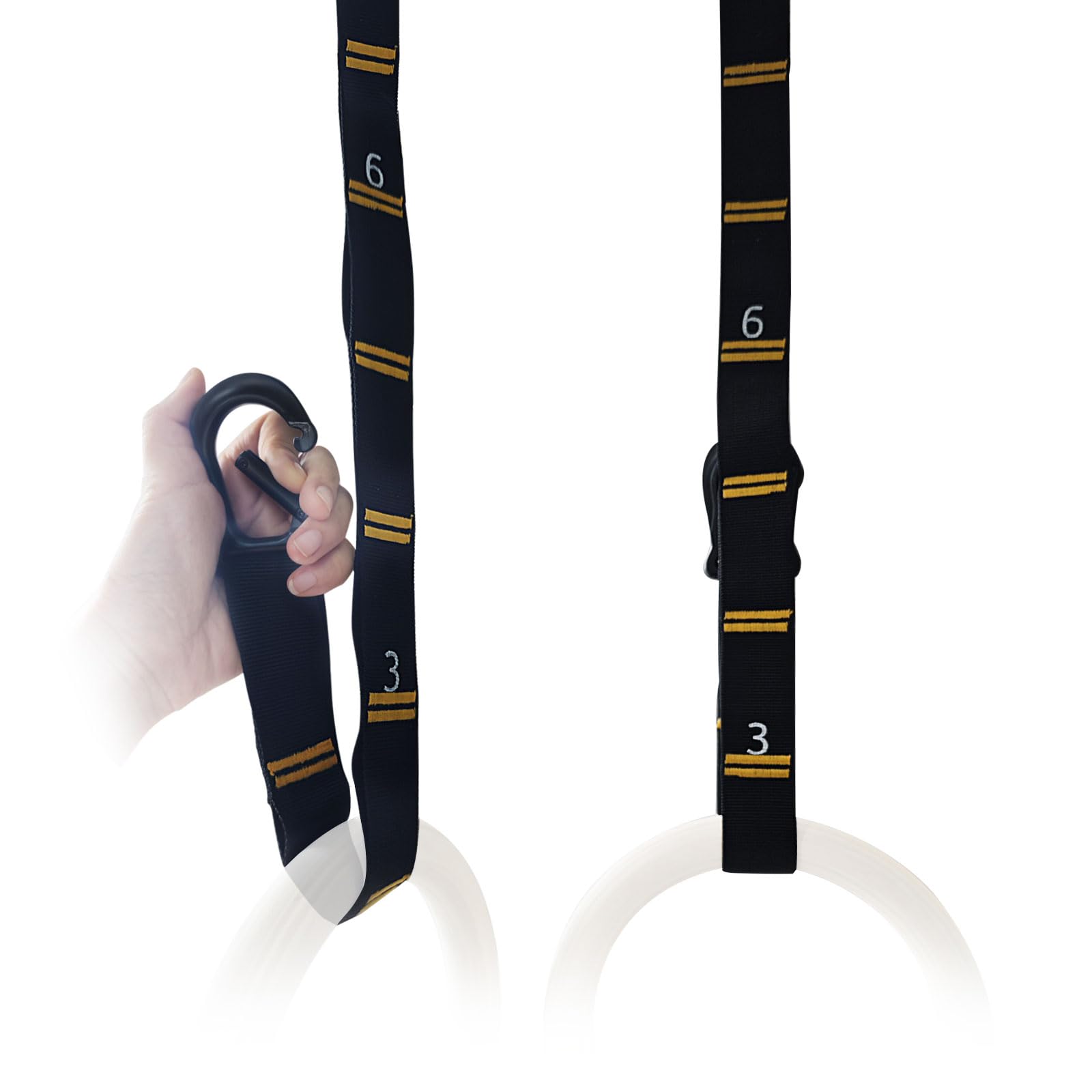 Adjustable Numbered Straps for Gymnastic Rings & Pull Up Handles, 8.2FT Long Each, 1000LBS Weight Capacity, Home Gym DIY Pull Down System Accessories(Only Straps No Rings)