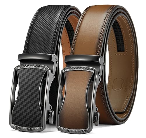 Image of CHAOREN Leather Ratchet Belt Men 2 Pack - Customizable Fit, Effortless Style (35mm)