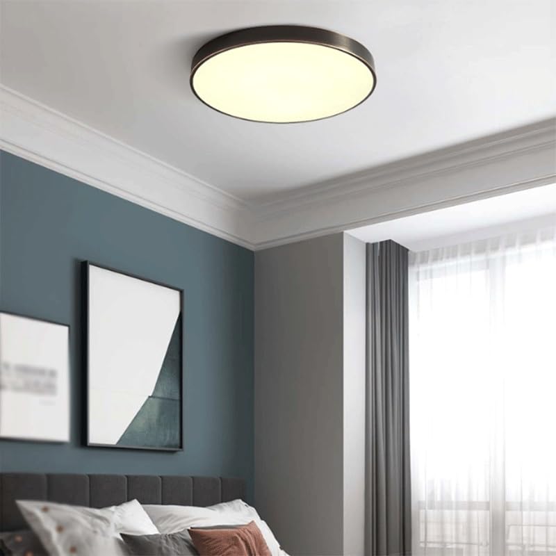 Plafonnier en cuivre moderne LED chic rond noir avec abat-jour acrylique - 3