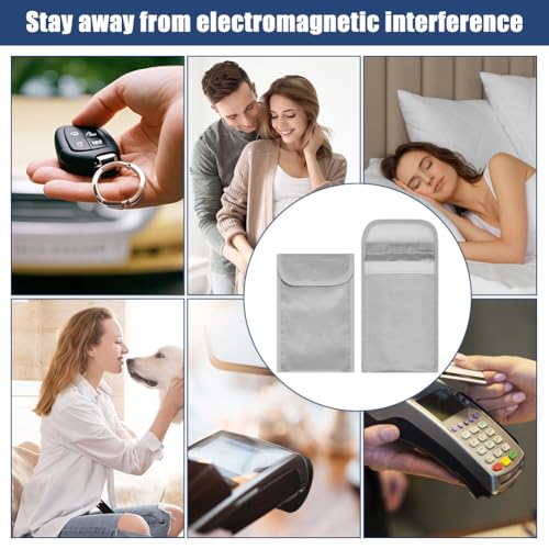 OLYCRAFT 6 Stück Signalblockierbeutel 17.8x11.9cm EMF Abschirmhülle Für Handys EMF Schutzhülle Sicherheitsbeutel Silberner Faraday Beutel Für Handys Sichtschutz 3mm Dick
