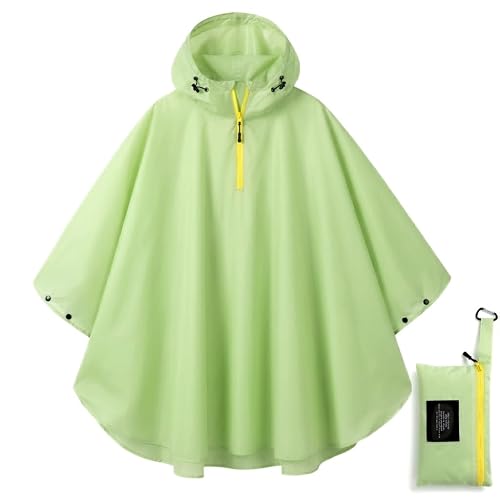 Waterproof Rain Poncho for Adults with Hood Portable Lightweight Rainwear