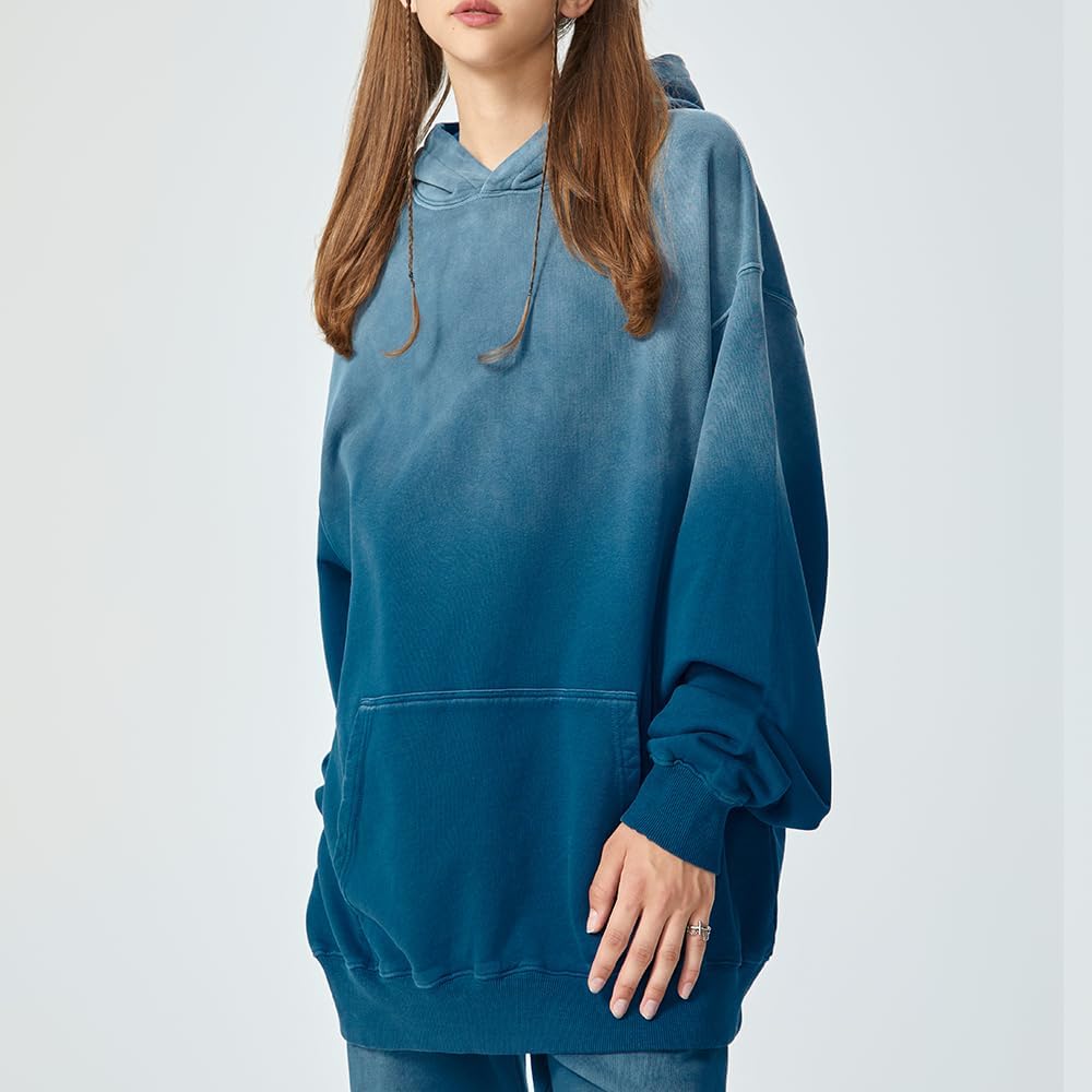 BLECIDENS Oversized Acid Wash Hoodie Sweatshirt for Unisex,Heavyweight Vintage Cotton Pullover Streetwear - Image 3