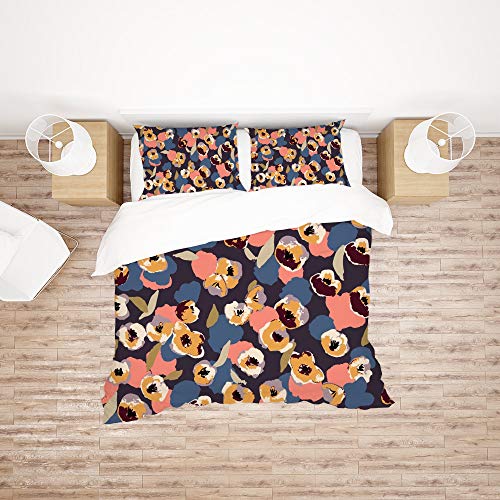 Parure de lit King en polyester thermorégulateur et infroissable