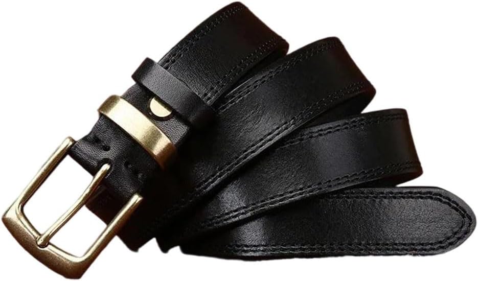 Women's Leather Belt - 2.8 cm Solid Cowhide with Needle Buckle for Jeans