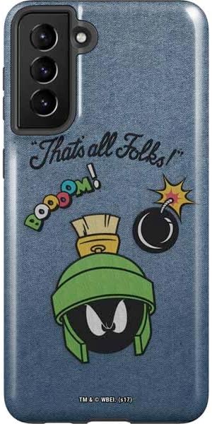 Skinit Pro Phone Case Compatible with Galaxy S21 FE - Officially Licensed Looney Tunes Marvin The Martian Black and White Design