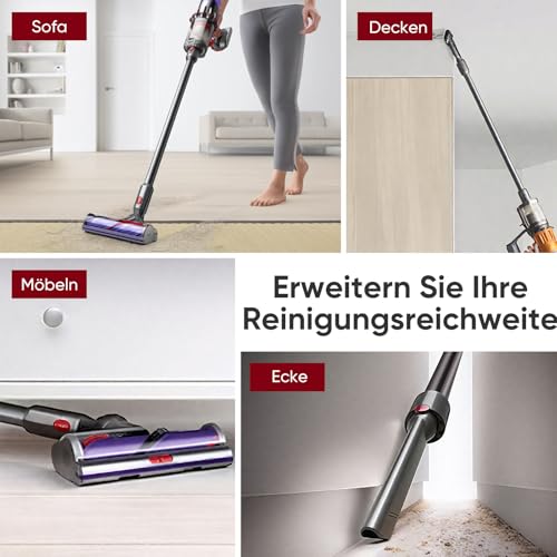 BIHARNT Verlängerungsrohr für Dyson V12 Detect Slim / V12 Origin / V10 Digital Slim Stabstaubsauger, Ersatz Teleskoprohr Schnellspanner Verlängerungsstange Zubehör, 74cm（grau）