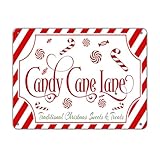 GJXFTPTTBD Panneau en métal avec inscription « Christmas Candy Cane Lane » pour la maison, le salon, l'extérieur ou l'intérieur, décoration murale, cadeau de Noël, sucre d'orge, sucette, 30,5 x 40,6