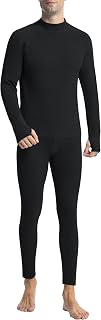 Runhit Thermal Underwear for Men Long Johns Set Soft Long Underwear for Men Thermal Shirts Thumbhole Fleece Lined Pants