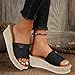 Platform Sandals for Women Summer Dressy Fashion Sandals Wedges Sandals Platform Casual Summer High Heels Open Toe Espadrilles Non Slip Slide Sandals Slip on Shoes Women (1-Black, 8)