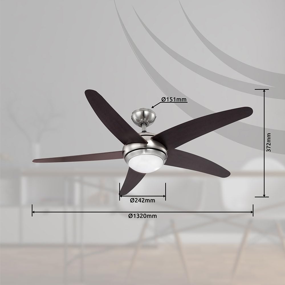 Plafondventilator Donna Met Verlichting - 50cm - 3 Snelheden Afstandsbediening Grijs
