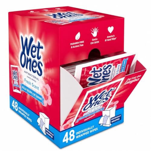 Wet Ones Antibacterial Hand Wipes, 48 Count Travel Pack, Moist Sanitizing Wipes for Hands, Pocket Size On-The-Go Cleaning Wipes, Fresh Scent image 5