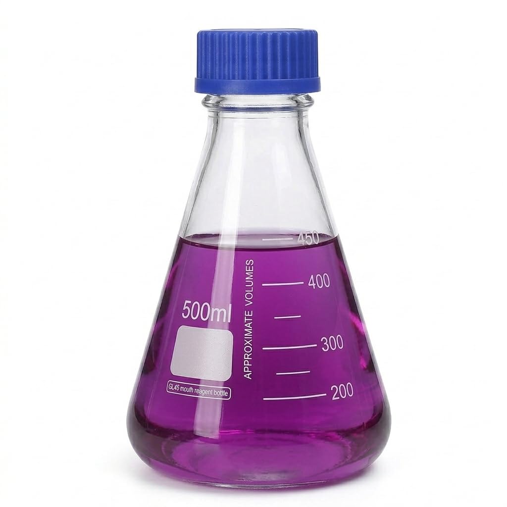 Bouteille conique GL45 500 ml en verre borosilicate pour stopper les fuites de laboratoire