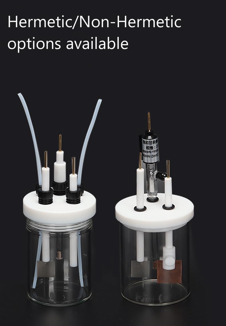 Zestaw 1 uszczelnionych ogniw elektrolitycznych z pokrywką PTFE, szkło borokrzemianowe, 10 ml–500 ml do użytku laboratoryjnego(Hermetic+Thickened 500 mL)