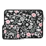 MOSISO 13,3 Zoll Laptoptasche, 13-14 Zoll Laptophülle Kompatibel mit MacBook Air 13 13,6 M4 M3 M2 M1/Pro 13/Pro 14, HP Dell ASUS Lenovo, Neopren Laptop Tache Hülle mit Kleine Etui, Floral Abundance