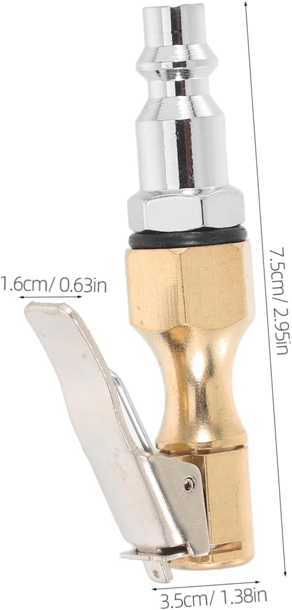 VOSAREA Self-Locking Brass Tire Inflator Chuck Quick Connect Air Fitting for Cars Bicycles and Air Compressors Sturdy Inflation Adapter No Leakage