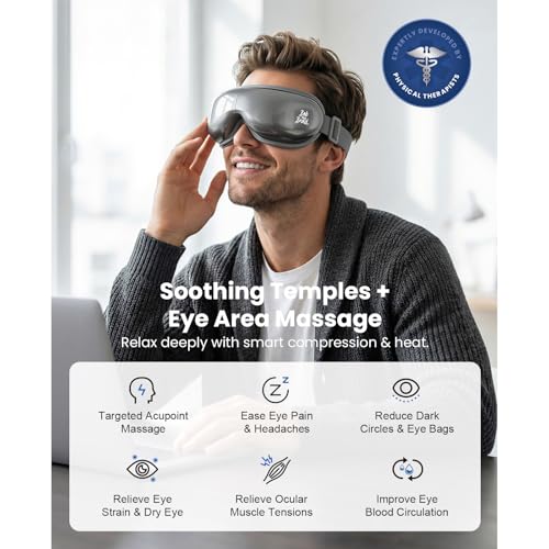 Image of BOB AND BRAD Eye Massager with Heat and Cooling, FSA Eligible HSA, EyeOasis 3 Eye Massager for Migraine, Heated Eye Mask for Dry Eye Headache Relief Sleep Improve, Birthday Gifts for Women Men Husband